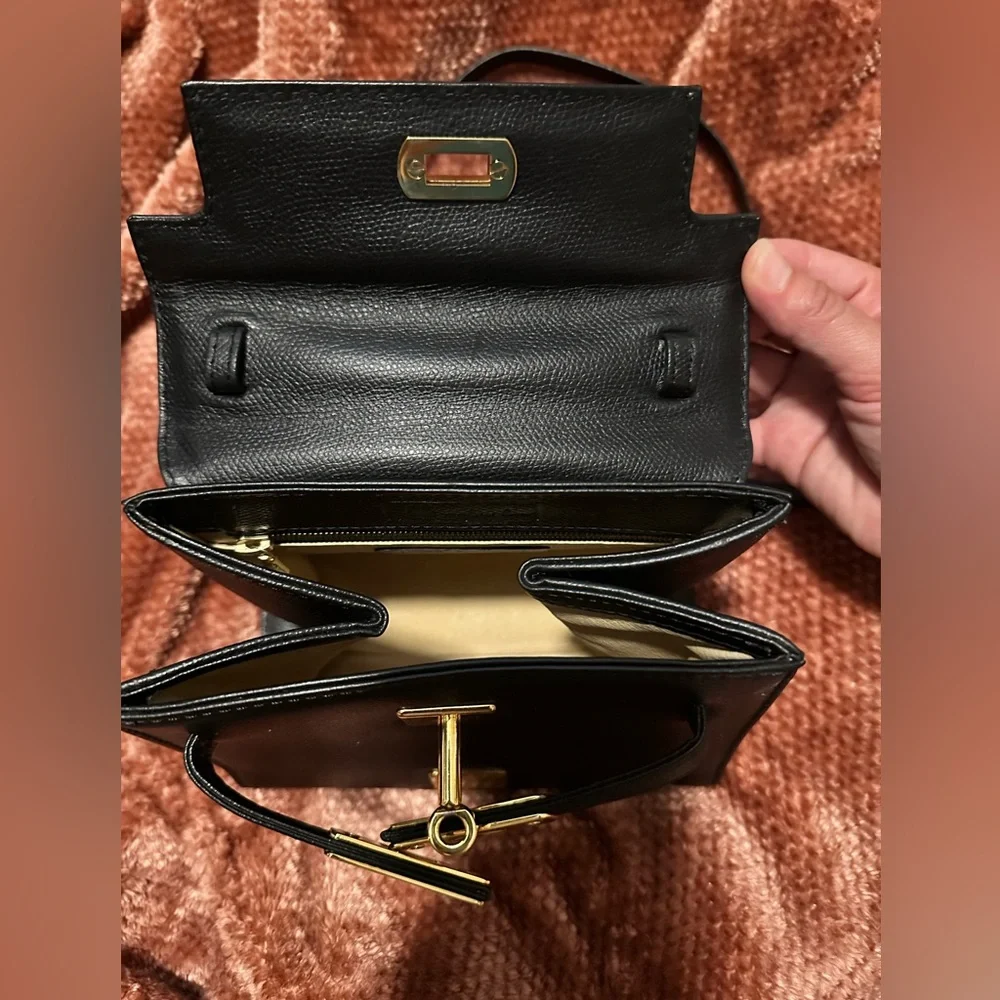 MCM Mini Heritage Satchel | Vintage | Black | Gold | Top Handle | Kelly - Picture 10 of 16